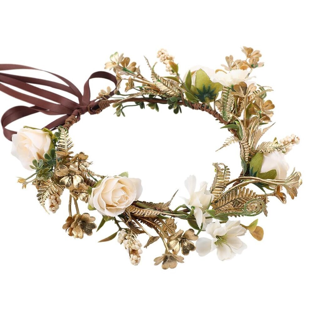 Vintage Rose Flower Crown Feminine Floral Headpiece for Women Girls Festivals